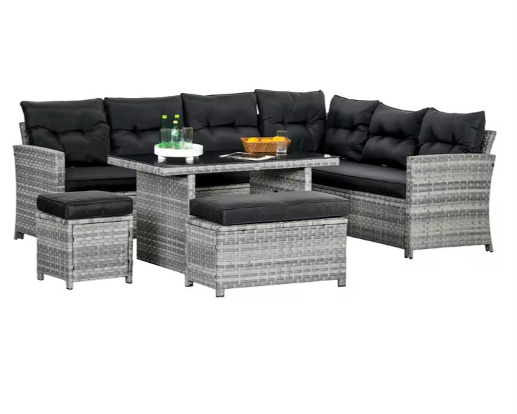 9/10 Seater Outdoor Rattan Dining Set
