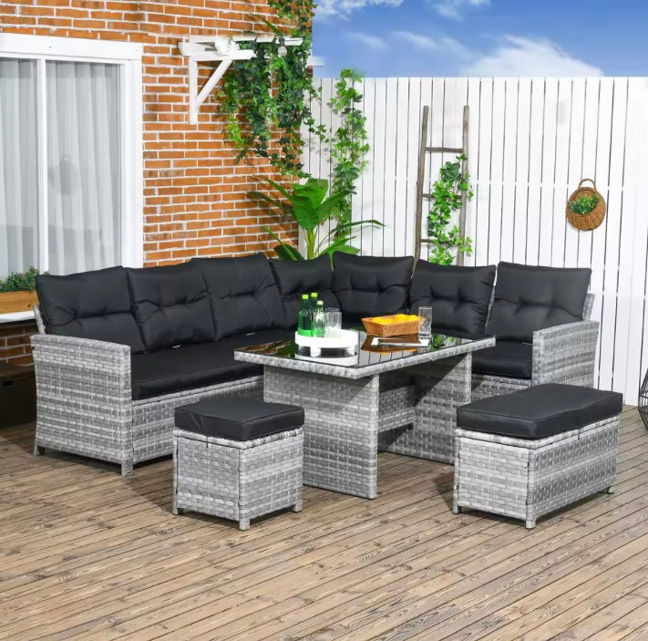 9/10 Seater Outdoor Rattan Dining Set