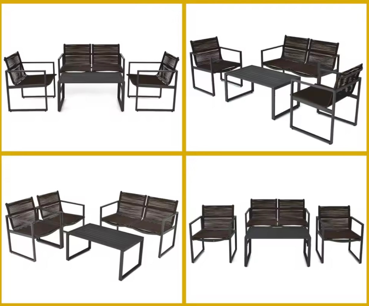 4 Seat Patio Set With Coffee Table