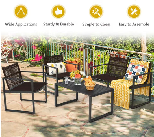 4 Seat Patio Set With Coffee Table