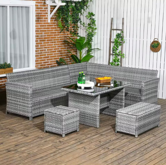 9/10 Seater Outdoor Rattan Dining Set
