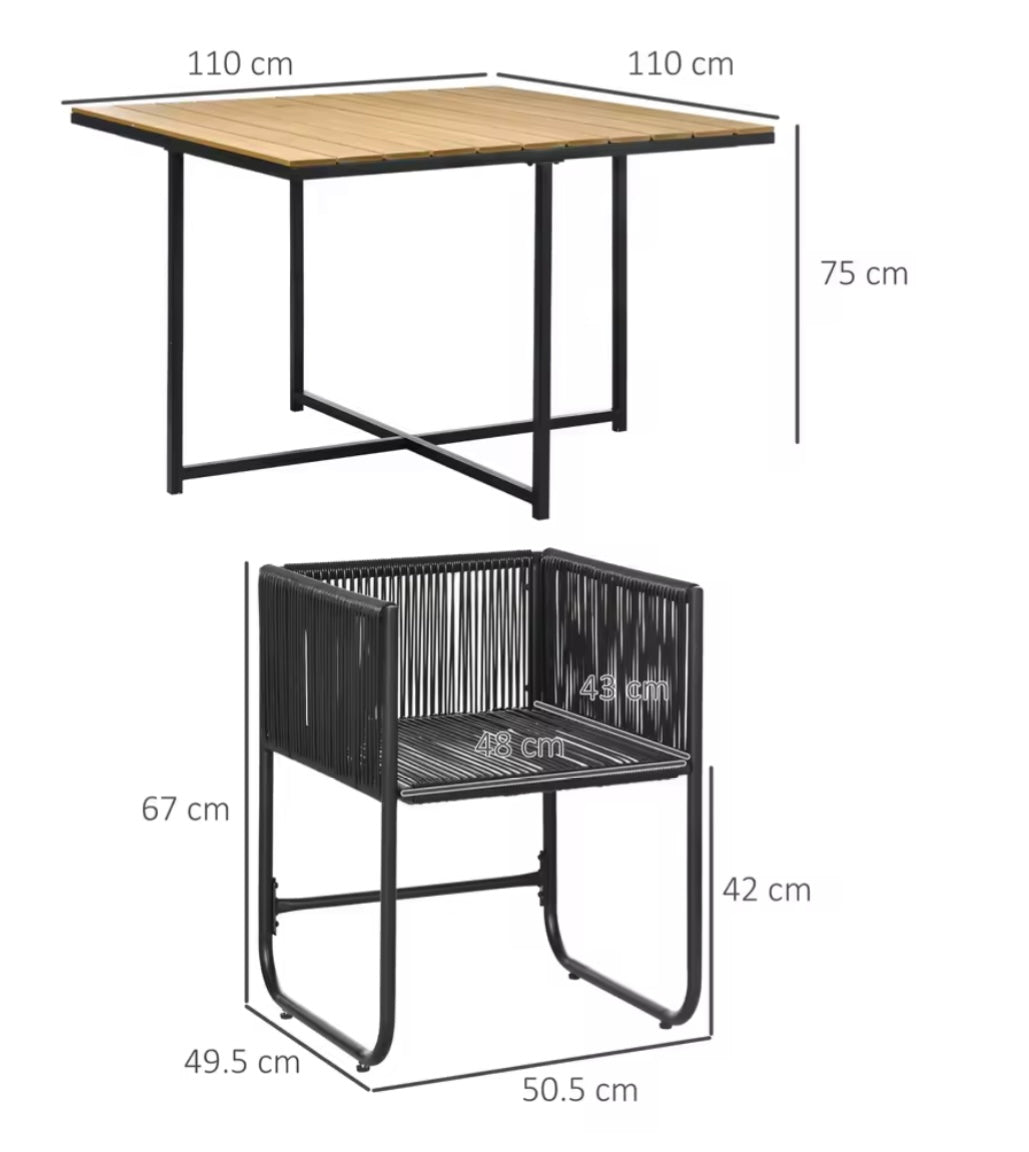 4 Seater Outdoor Dining Set